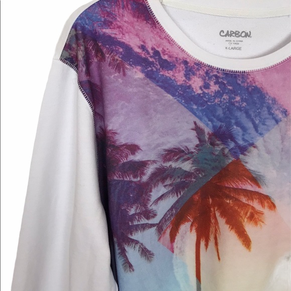 VTG Carbon Palm Tree Graphic Sweatshirt Size XL - Picture 4 of 6